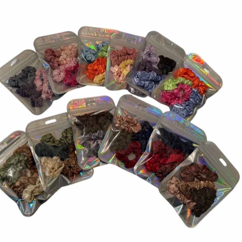 4PC Assorted Satin anti breakage Scrunchie hair tie Pack